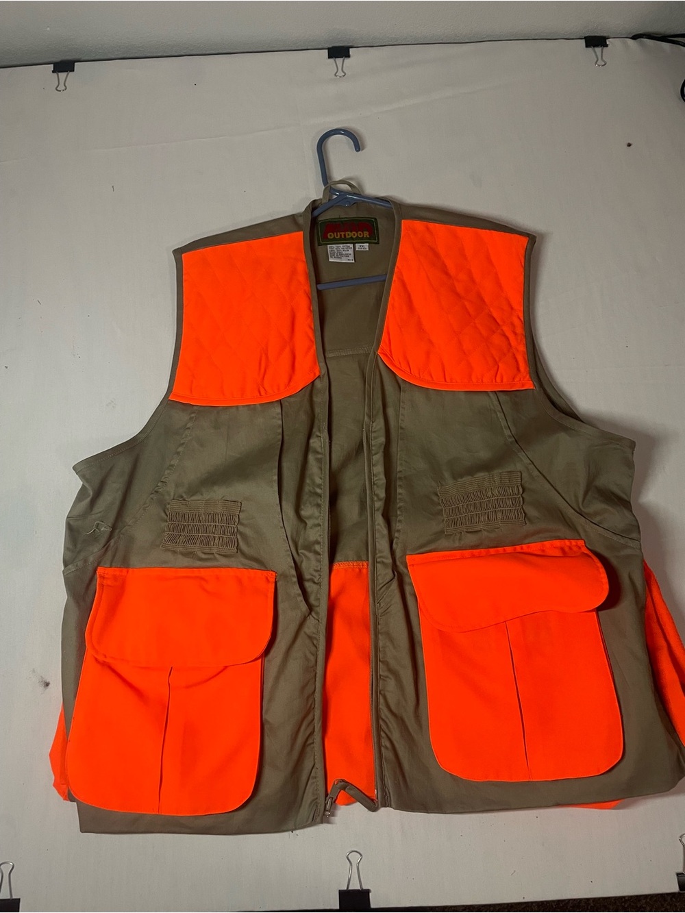 Outdoor Hunting Vest Orange & Olive Green Men’s XXL 50-52